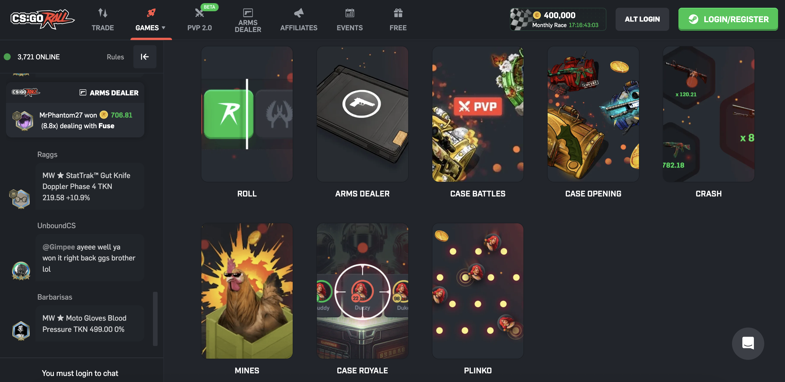 CSGORoll Games Overview