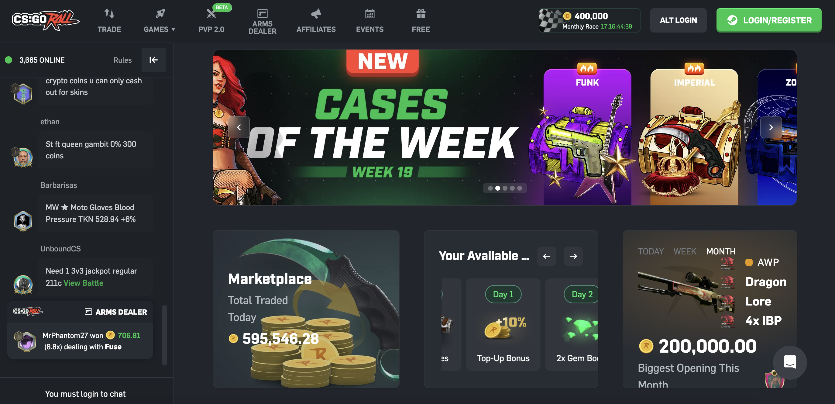 CSGORoll Platform — Use Promo Code GET3BOXES for 3 Free Boxes