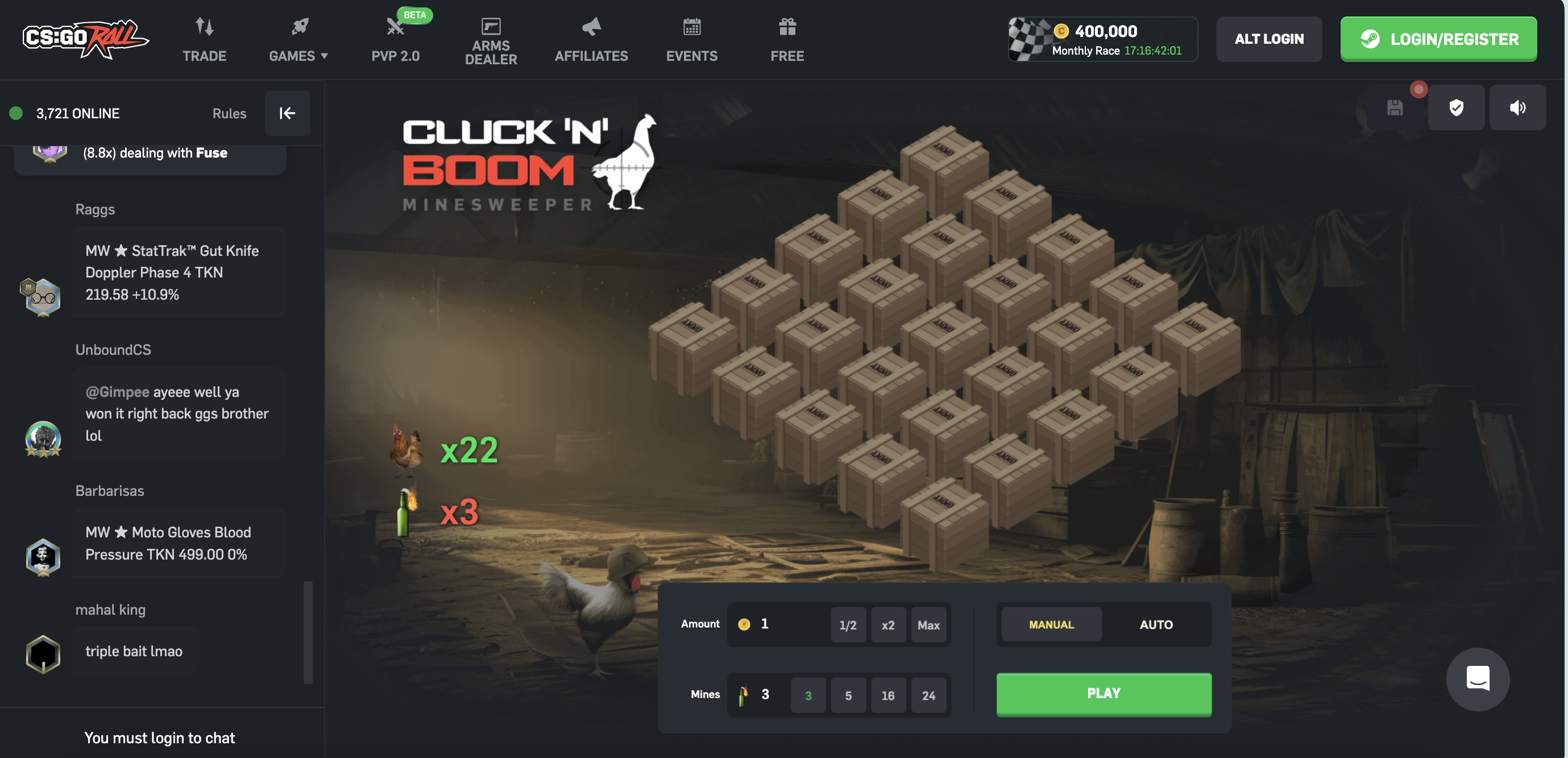 CSGORoll Mines Game